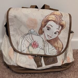 Disney Belle Floral Slouch Backpack - Brown and Cream